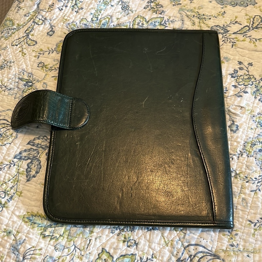 Vintage Eddie Bauer dark green leather tablet planner/case - Picture 5 of 6